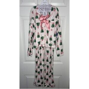 Tahari Christmas Trees & Bows Mama & Me Toddler Pajama Set Size 2T/4T Viral PJs